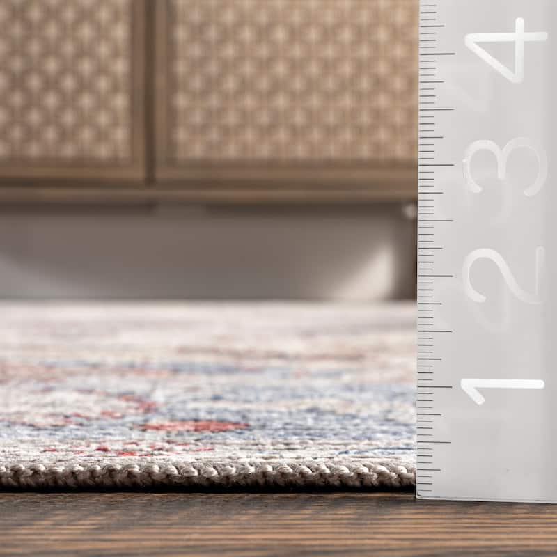 Nuloom Delana SpinClean Persian Floral Machine Washable Area Rug