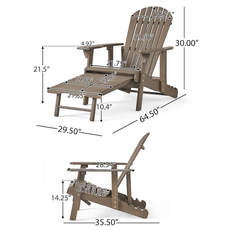 Hayle Reclining Wood Adirondack Chair (Set of 2) by Christopher Knight Home