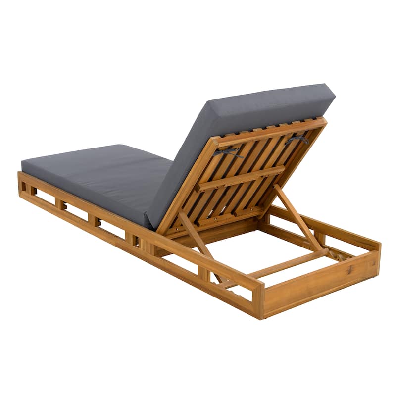 Outdoor Patio Chaise Lounge Chairs Adjustable Backrest Lounge Chairs with Water-repellent Cushions for Poolside Balcony Garden