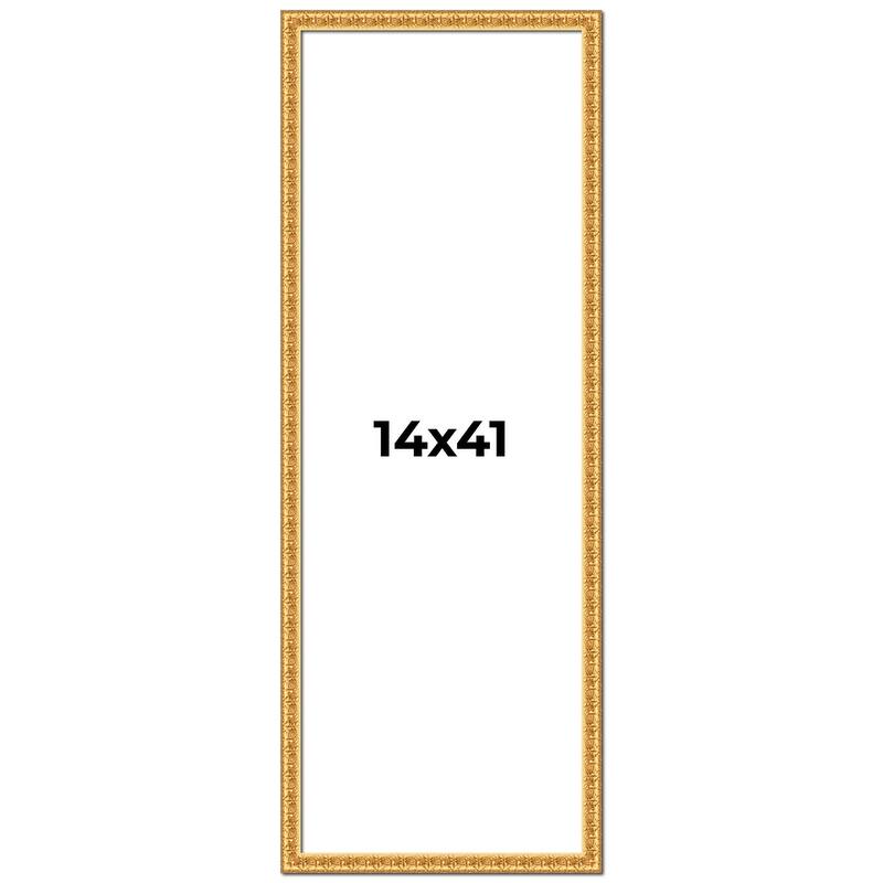 14x41 Frame Gold Real Wood Picture Frame Width 1 inches | Interior