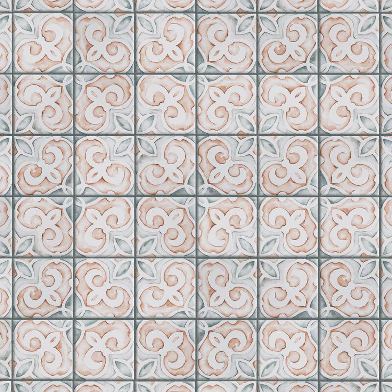 Merola Tile Saint Germain Chaud Deco Simone 5-3/4" x 5-3/4" Porcelain Floor and Wall Tile