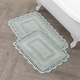 preview thumbnail 1 of 8, Laura Ashley Reversible Cotton Crochet Bath Rug 17x24/21x34 - Sage Green