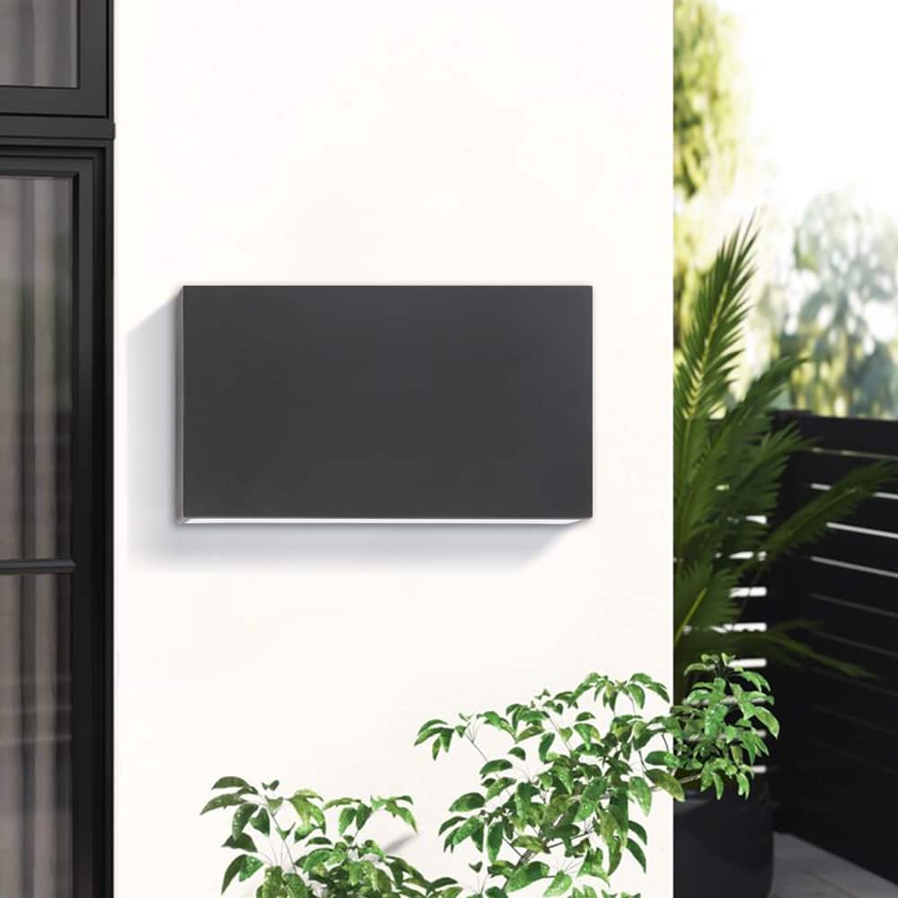 2-Light Matte Black Aluminum Integrated LED Outdoor/Indoor Wall Light