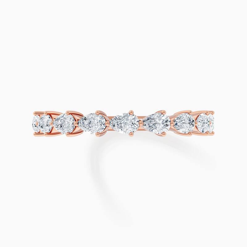 Auriya 14k Gold Pear East-West Lab Grown Diamond Half Eternity Band 0.90 - 3.00 ct. tw. (F-G, VS)