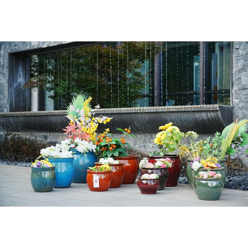 3 Pieces Ceramic Flowerpot, Modern Planter for Patio, Garden or Windowsills