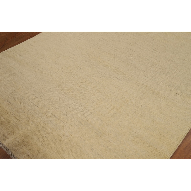 Gabbeh Modern Oriental Rug Hand-Knotted Wool Carpet - 4'10"x 6'5"