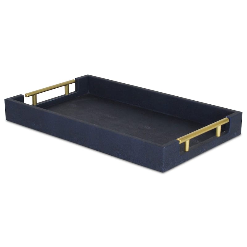 Lusan Faux Shagreen Tray with Handles