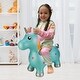preview thumbnail 20 of 41, BounceZiez Inflatable Bouncy Ride-On Hopper with Pump Blue Unicorn