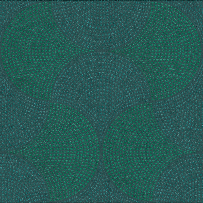 Advantage Bel Air Teal Fan Wallpaper - 20.9in x 396in x 0.025in - 20.9in x 396in x 0.025in