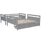 preview thumbnail 13 of 22, Twin Over Full Bunk Bed with Ladder and Storage Drawers, Solid Pine Frame, Guardrails