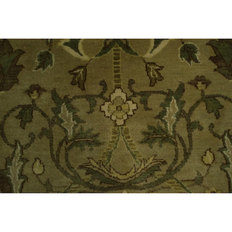 Hand Knotted Oriental 100% Wool Carpet Traditional Traditional Green Agra Area Rug - 13' 10'' X 10' 0''