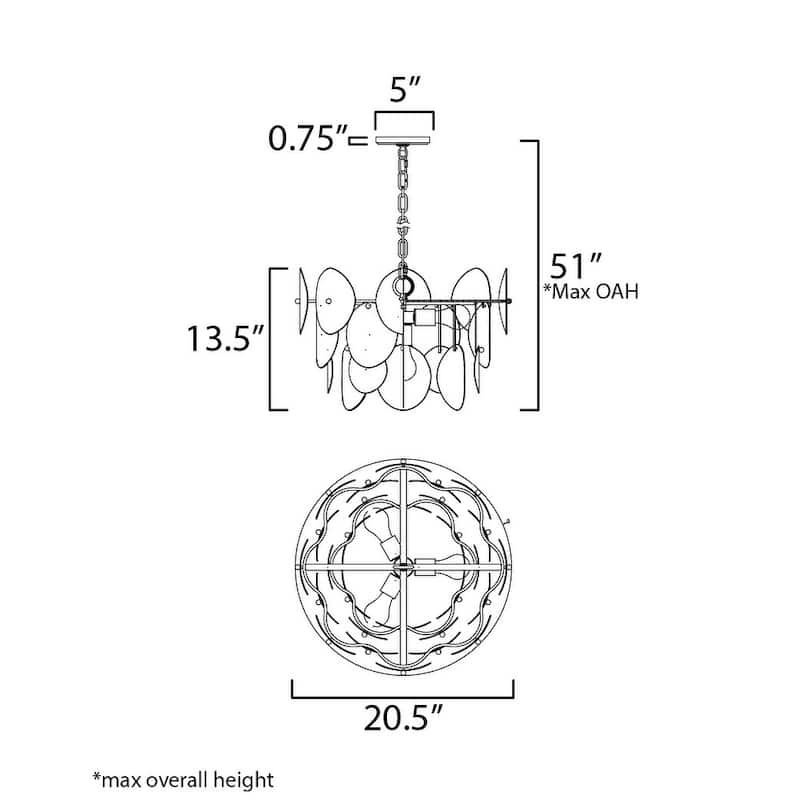 Maxim 12824WT Isla 4 Light 21" Wide Waterfall Chandelier