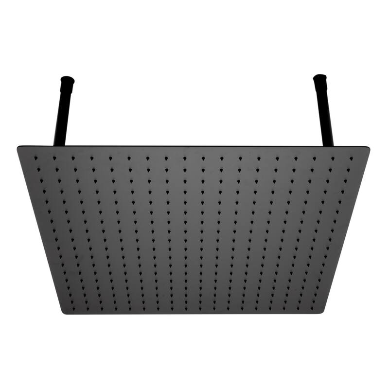 Matte Black Stainless Steel 24" Square Ultra-Thin Rain Shower Head