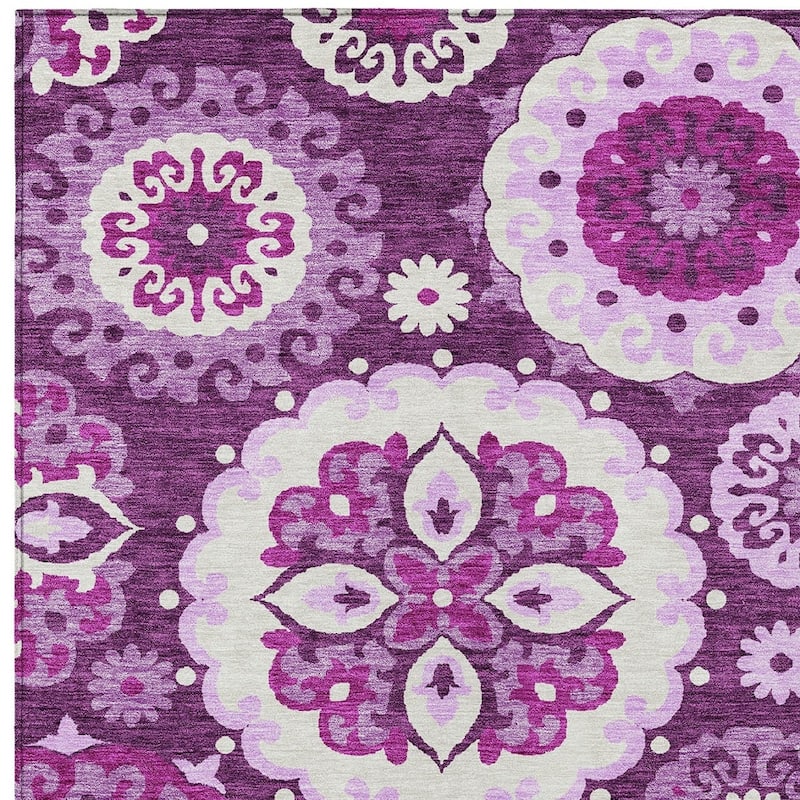 HomeRoots Floral Medallion Transitional Rectangle Outdoor Rug
