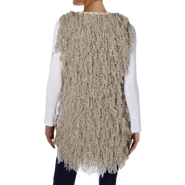 Shop Sisters Womens Casual Vest Knit Fringe Overstock 17655524