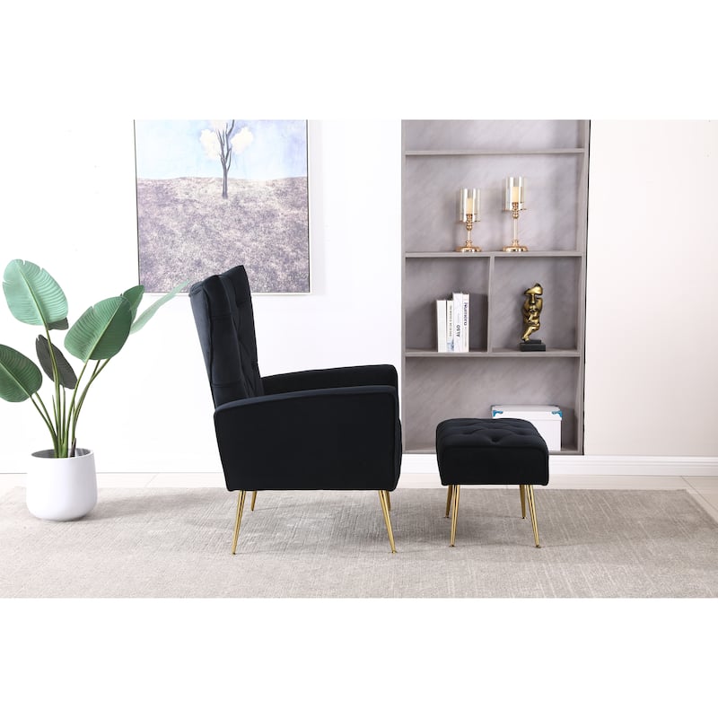 31.5" Velvet Button Tufted Arm Chair