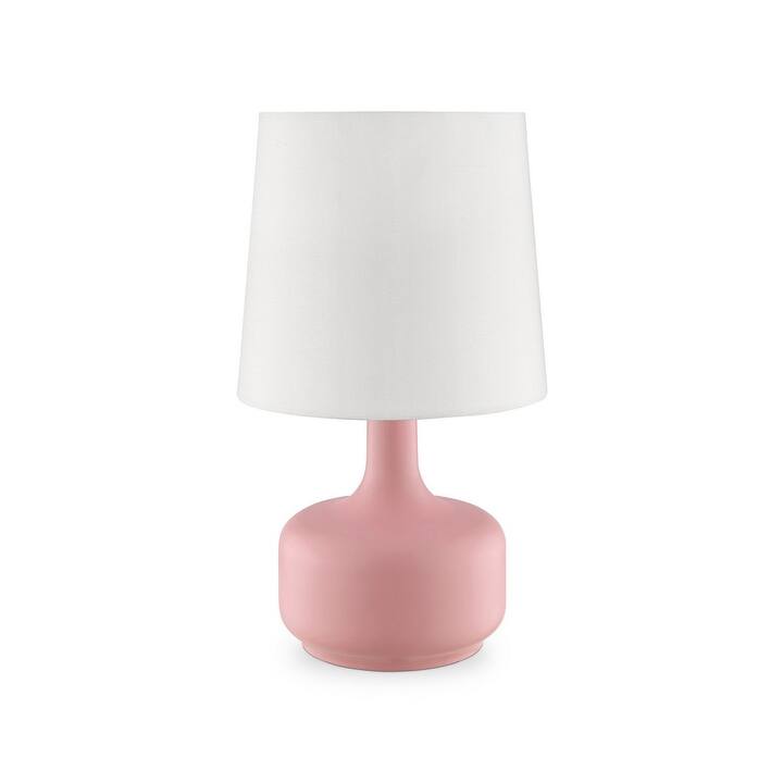 17.25" Tall "Cheru" Modern Mid-Century Touch On Table Lamp, Powder Pink