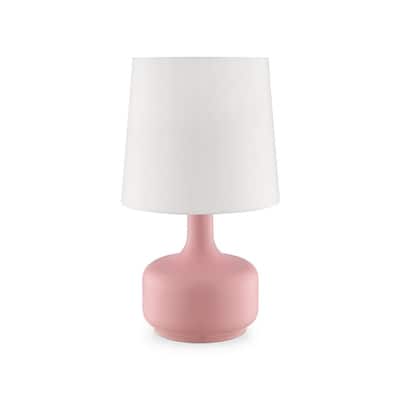 17.25" Tall "Cheru" Modern Mid-Century Touch On Table Lamp, Powder Pink