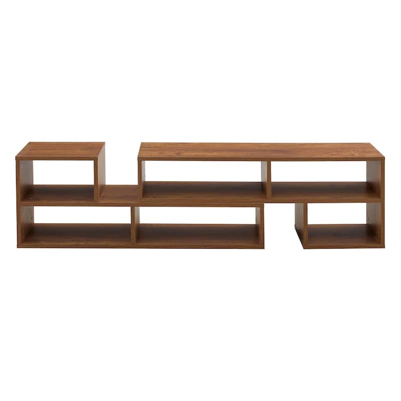 47.2" MDF Modular L-Shaped TV Stand - 2-Shelf Adjustable Media Console (200lb Capacity)