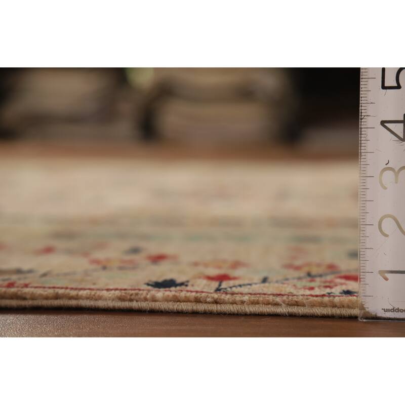 Hand Knotted Oriental 100% Wool Carpet Traditional All-Over Multi-Colored Ziegler Area Rug - 9' 8'' X 6' 3''