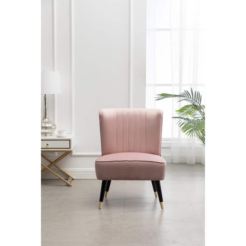 Upholstered Chair Side Chair Lobby Chair Leisure Chair Armless Chair Pink Corner Chair for Living Room