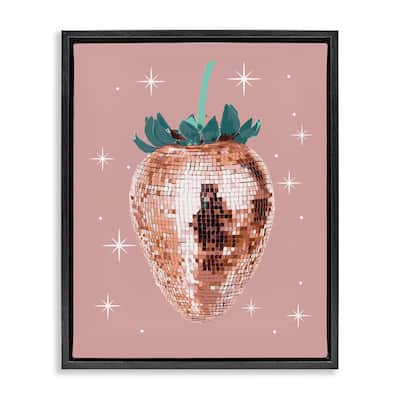 Stupell Luminous Glam Strawberry Framed Floater Canvas Wall Art Design By Lil' Rue
