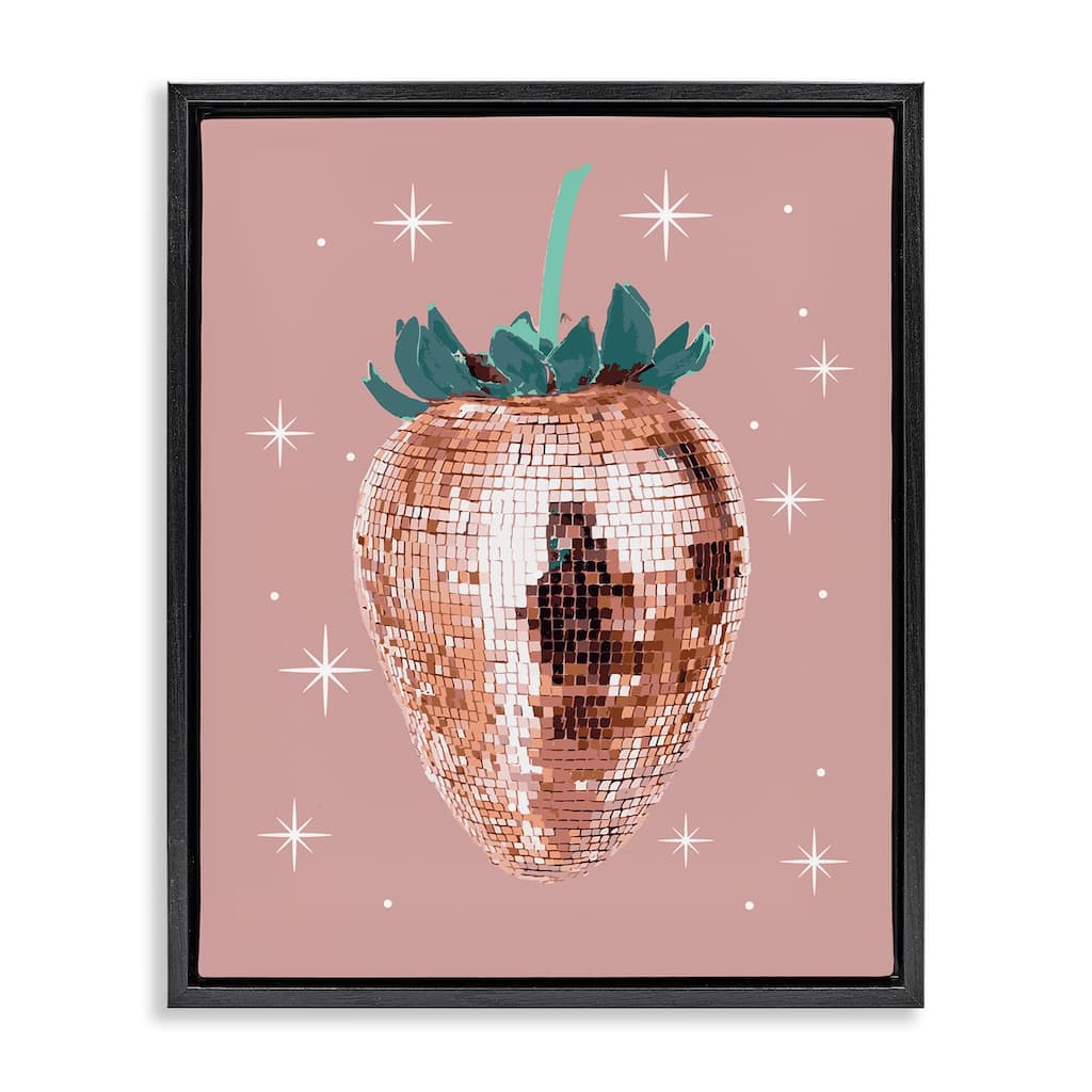 Stupell Luminous Glam Strawberry Framed Floater Canvas Wall Art Design By Lil' Rue