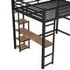 preview thumbnail 10 of 10, Full Size Loft Bed with Desk and Shelves, Black