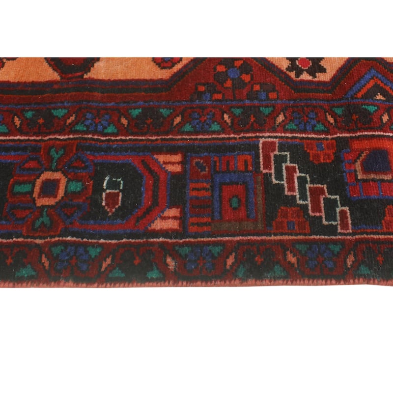 Vintage Distressed Darian Rust/Blue Rug - 4'5" x 4'10"