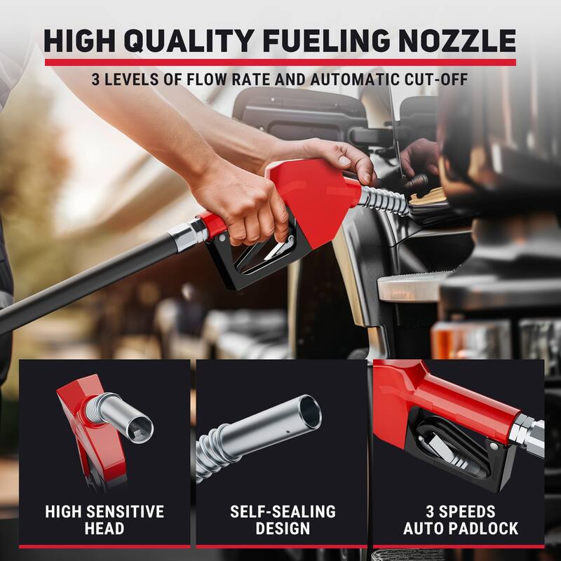 Fuel Hose Reel Retractable 3/4" x 50' 300 PSI Industrial Heavy Duty Diesel Fuel Hose Reel Steel Construction