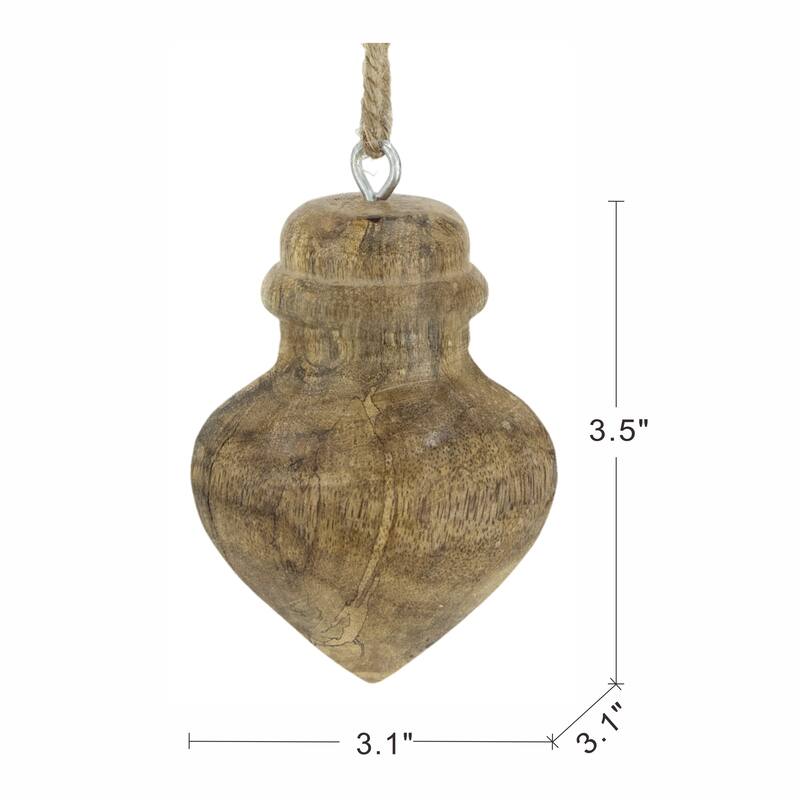 D3.1x3.5" Wooden Hanging Ornaments, Hanging Home Decor Accents for Christmas Tree, Holiday Display, Set of 8