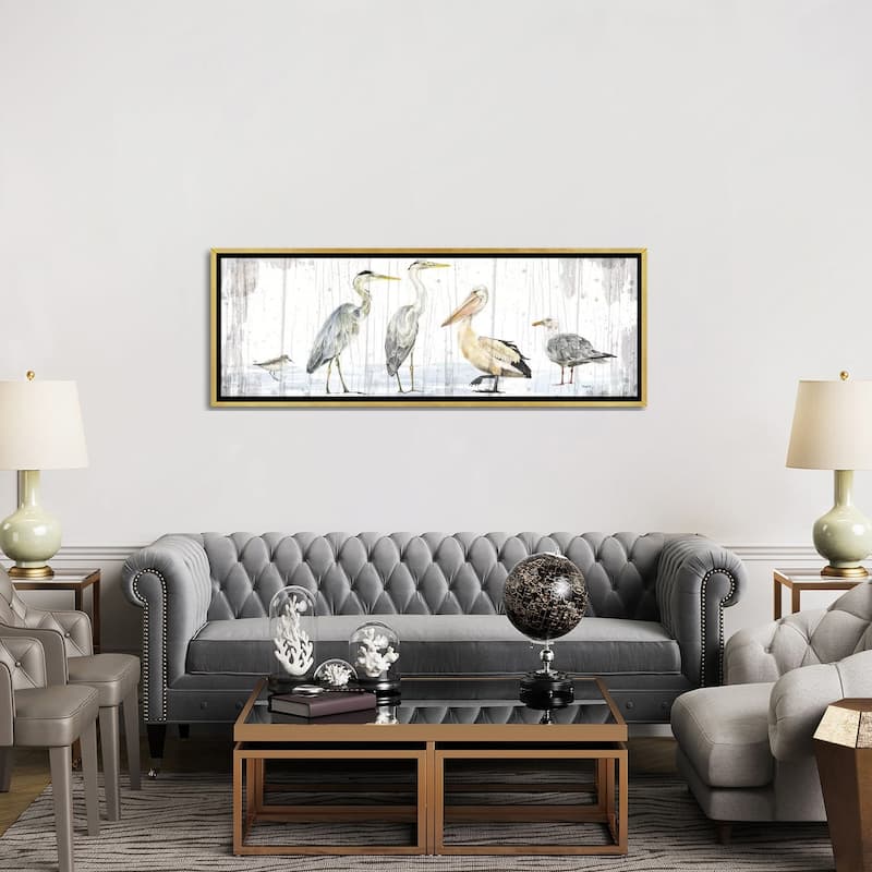 iCanvas "Birds of the Coast Rustic Panel" by Tara Reed Framed Canvas Print