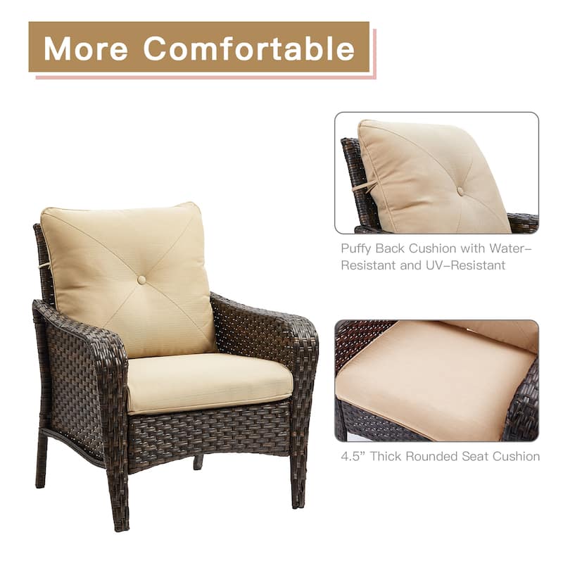 Pocassy 4-Piece Patio Wicker Sofa Set with Cushions