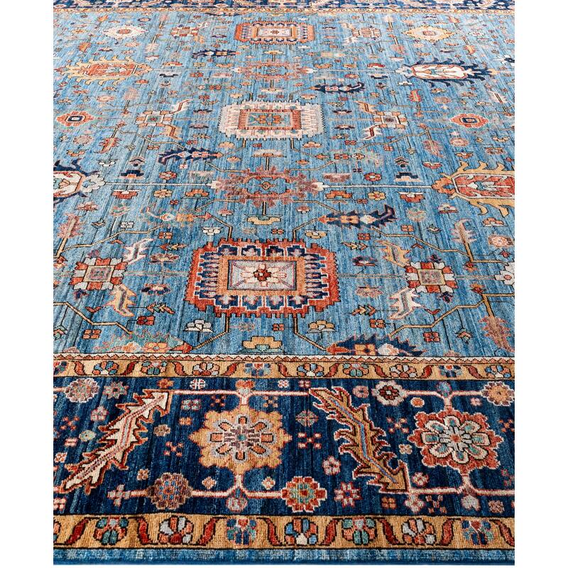Serapi One-of-a-Kind Hand-Knotted Area Rug - Blue - 9' 10" x 13' 10"