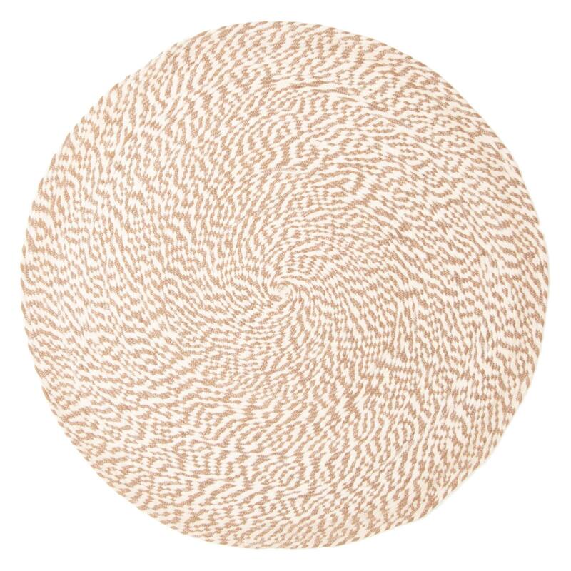 ECARPETGALLERY Braid weave Sienna Tan Wool Rug - 3'11 x 3'11