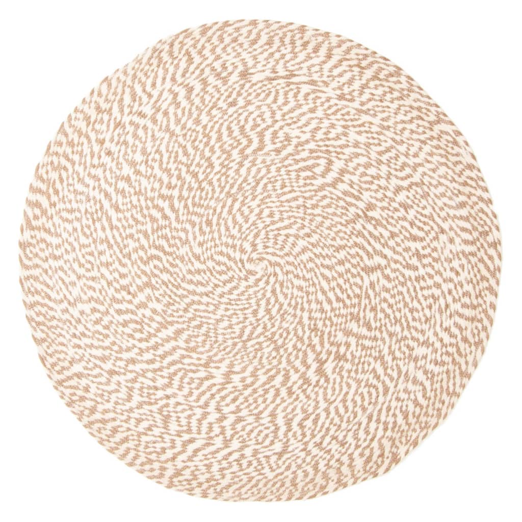 ECARPETGALLERY Braid weave Sienna Tan Wool Rug - 3'11 x 3'11