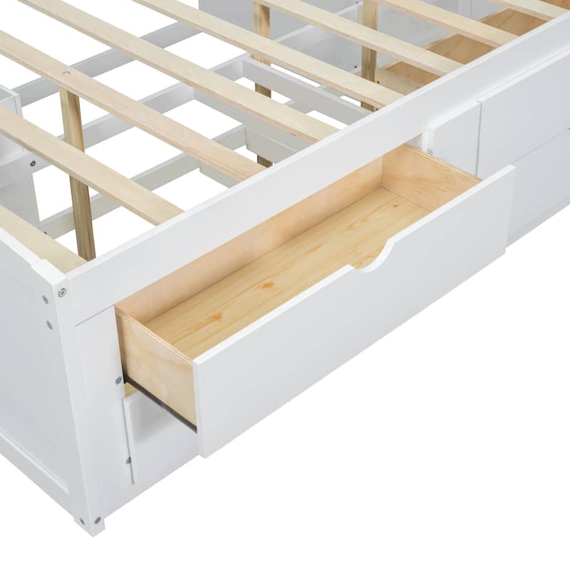 Wood Daybed with 2 Bedside Cabinets
