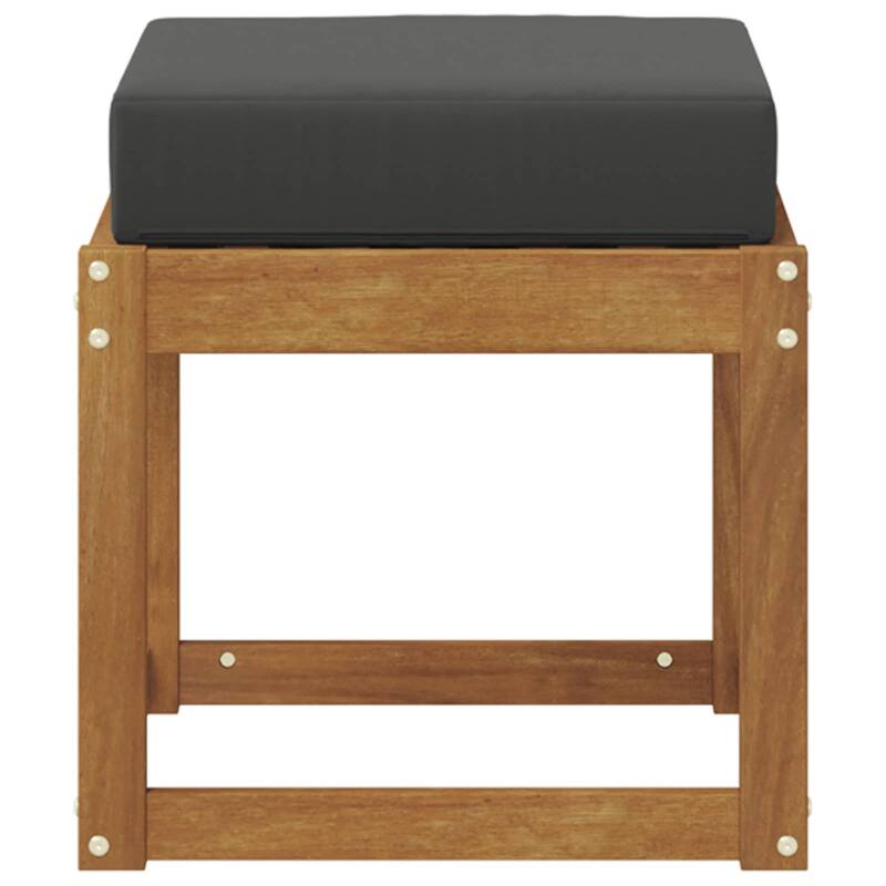 vidaXL Stool Bench Natural and Anthracite 16.93 x 16.93 x 14.57 in