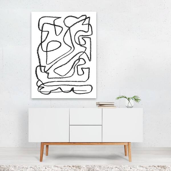 Shop Abstract Black And White Minimal Modern Metal Wall Art Print Overstock 31465736