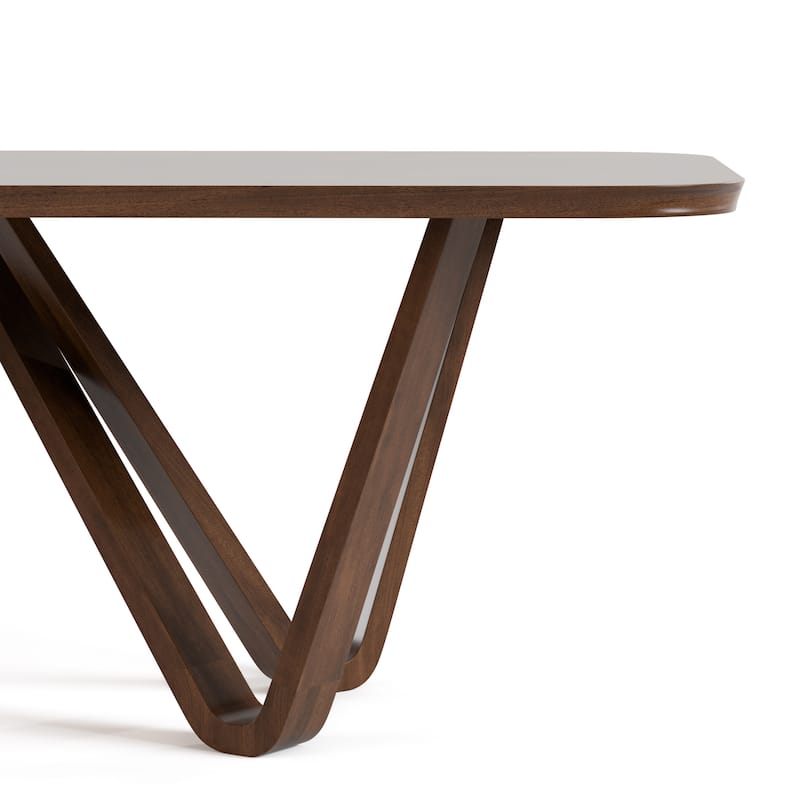 Furniture of America Abigail I Mid-Century Modern Walnut Handfinished Solid Wood 95-inch Dining Table