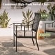 preview thumbnail 12 of 37, MAISON ARTS 7 Pieces Patio Dining Set Steel Panel Table & 6 Dining Arm Chairs