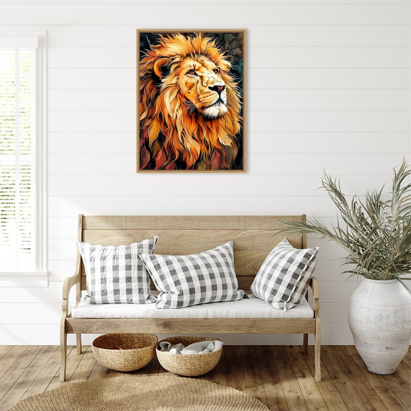 Lion Mane by Justyna Jaszke Framed Canvas Wall Art