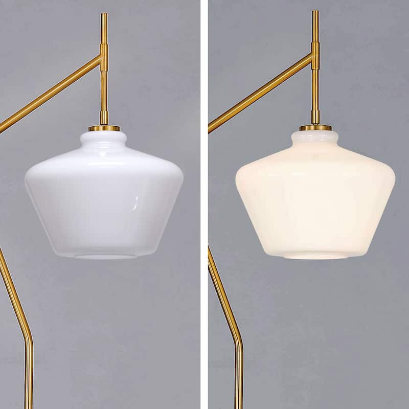 Café 69"H Glass Shade Floor Lamp