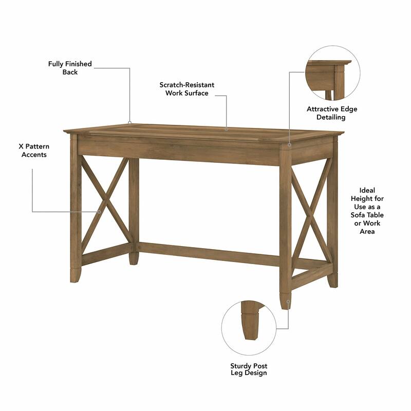 Key West 48W Writing Desk with Lateral File Cabinet by Bush Furniture