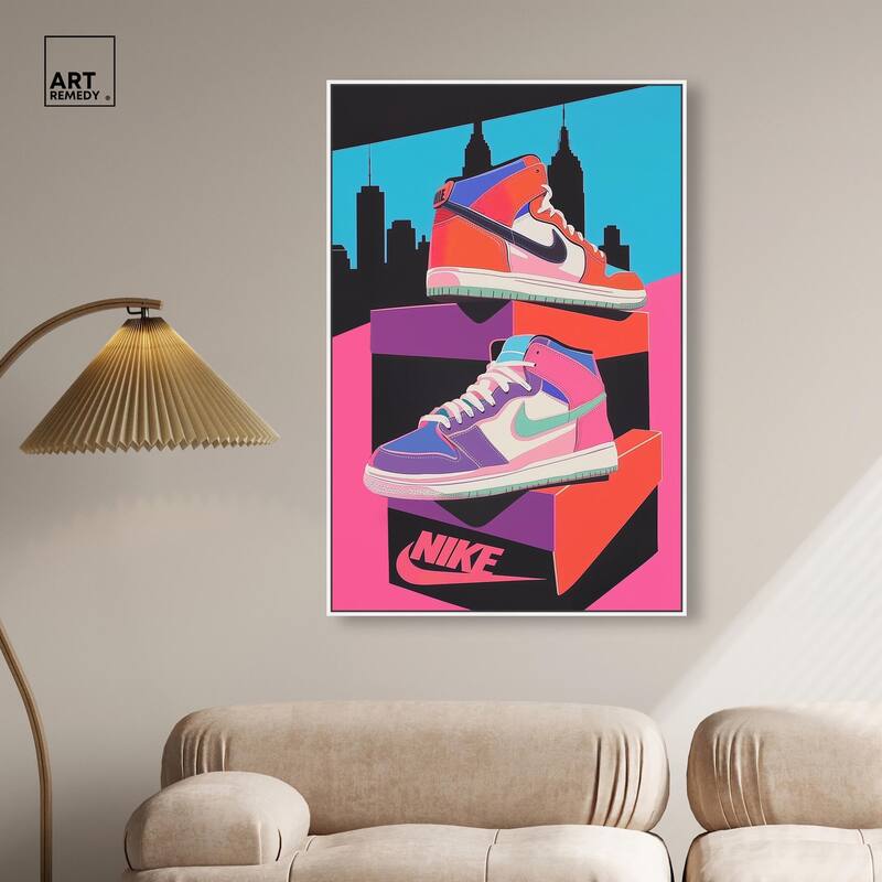 City Pop Sneakers Canvas by Art Remedy