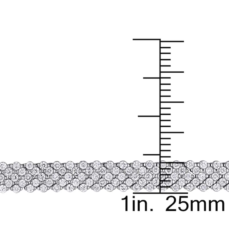 Miadora 7 1/8ct TDW Diamond Herringbone Necklace in 18k White Gold