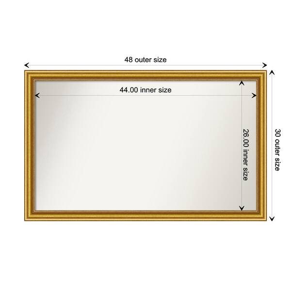 dimension image slide 70 of 93, Wall Mirror Choose Your Custom Size - Extra Large, Townhouse Gold Wood