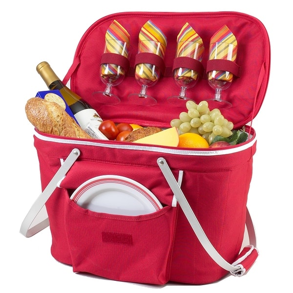 Picnic at Ascot Collapsible Insulated Picnic Basket for (401-R
