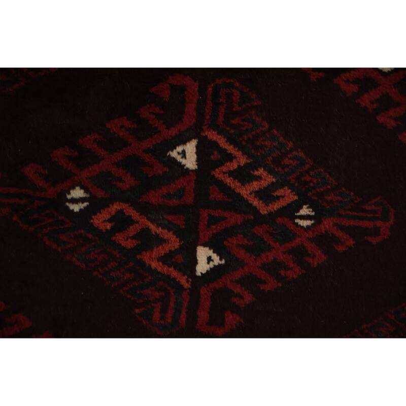 Hand Knotted Oriental 100% Wool Carpet Traditional All-Over Red Turkoman Area Rug - 10' 3'' X 7' 3''
