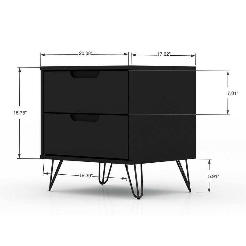 Manhattan Comfort Rockefeller 3-Piece Dresser and Nightstand Set